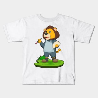 Lion Painting Paint brush Kids T-Shirt